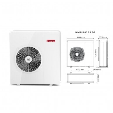 Ariston Nimbus Compact 35S NET šilumos siurblys 6,35kW 3