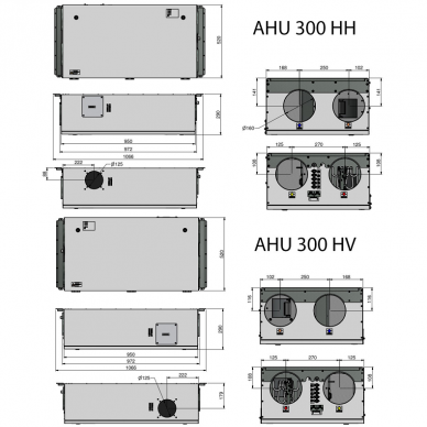 ENSY AHU-300HH 265m3/val. rekuperatorius su integruotu Wi-fi valdymo pultu spalvotu ekranu 3