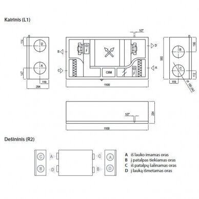 Komfovent Domekt CF 150 F rekuperatorius, entalpinis šilumokaitis 2