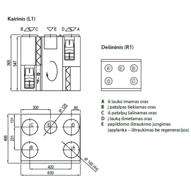 KOMFOVENT DOMEKT R-400-V rekuperatorius C6M 2