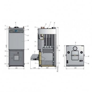 NIBE-BIAWAR, PELLUX 200 TOUCH 20 KW granulinis katilas su 300L bunkeriu 4