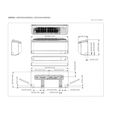 SAMSUNG sieninis bevėjis 3.5/3.5kw oro kondicionierius su PM1.0 filtru 3